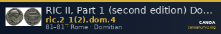 RIC II, Part 1 (second edition) Domitian 4 — CANOA