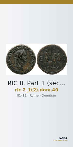 RIC II, Part 1 (second edition) Domitian 40 — CANOA