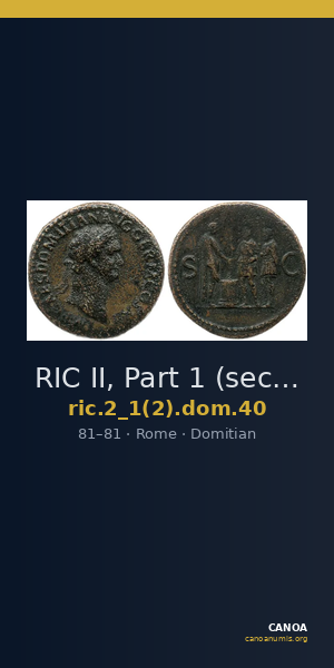 RIC II, Part 1 (second edition) Domitian 40 — CANOA