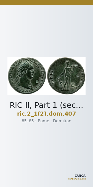 RIC II, Part 1 (second edition) Domitian 407 — CANOA
