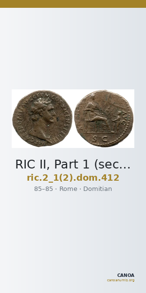 RIC II, Part 1 (second edition) Domitian 412 — CANOA