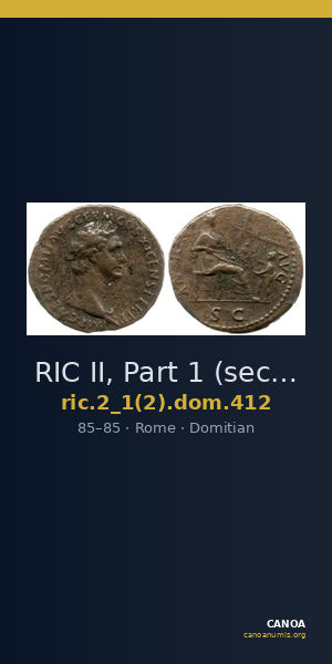 RIC II, Part 1 (second edition) Domitian 412 — CANOA