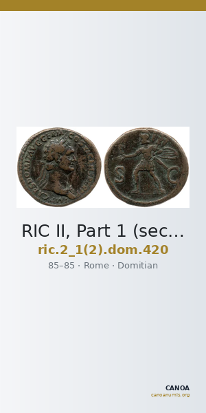 RIC II, Part 1 (second edition) Domitian 420 — CANOA