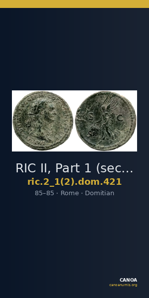 RIC II, Part 1 (second edition) Domitian 421 — CANOA