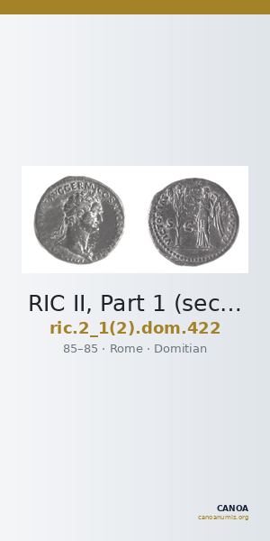 RIC II, Part 1 (second edition) Domitian 422 — CANOA