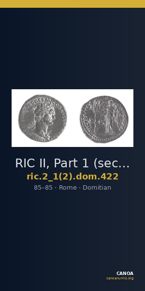 RIC II, Part 1 (second edition) Domitian 422 — CANOA