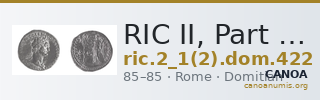 RIC II, Part 1 (second edition) Domitian 422 — CANOA