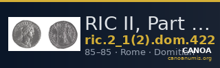 RIC II, Part 1 (second edition) Domitian 422 — CANOA