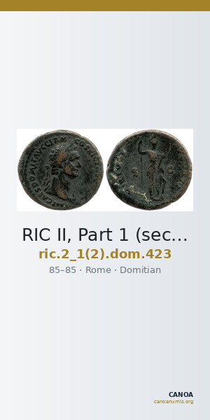 RIC II, Part 1 (second edition) Domitian 423 — CANOA