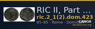 RIC II, Part 1 (second edition) Domitian 423 — CANOA