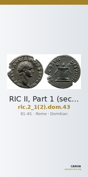 RIC II, Part 1 (second edition) Domitian 43 — CANOA