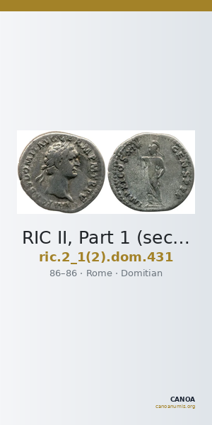 RIC II, Part 1 (second edition) Domitian 431 — CANOA