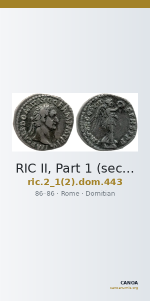 RIC II, Part 1 (second edition) Domitian 443 — CANOA