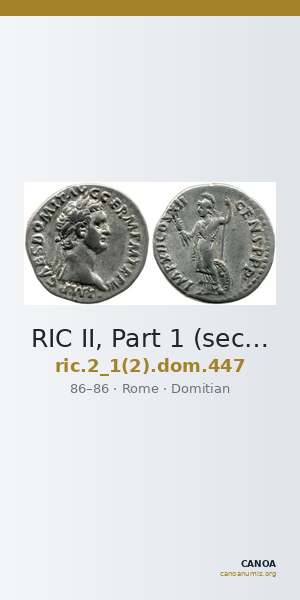 RIC II, Part 1 (second edition) Domitian 447 — CANOA
