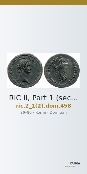 RIC II, Part 1 (second edition) Domitian 458 — CANOA