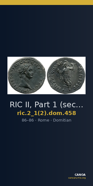 RIC II, Part 1 (second edition) Domitian 458 — CANOA