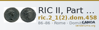RIC II, Part 1 (second edition) Domitian 458 — CANOA