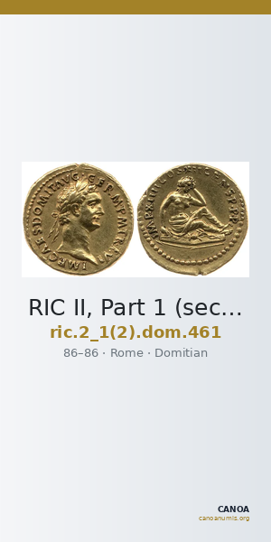 RIC II, Part 1 (second edition) Domitian 461 — CANOA