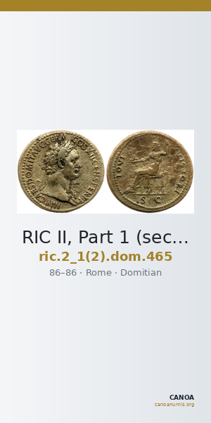 RIC II, Part 1 (second edition) Domitian 465 — CANOA