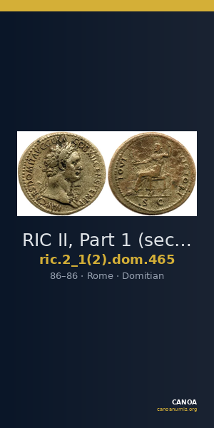 RIC II, Part 1 (second edition) Domitian 465 — CANOA
