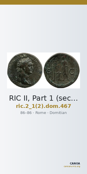 RIC II, Part 1 (second edition) Domitian 467 — CANOA