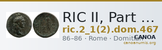 RIC II, Part 1 (second edition) Domitian 467 — CANOA
