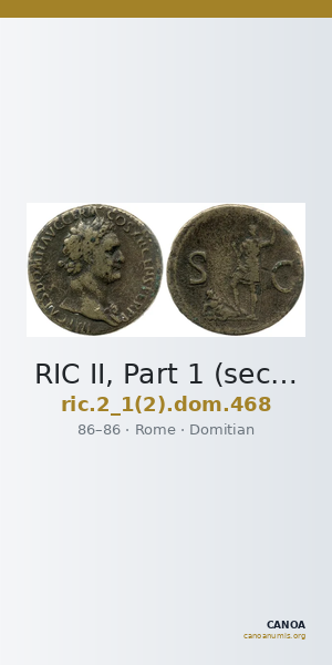 RIC II, Part 1 (second edition) Domitian 468 — CANOA