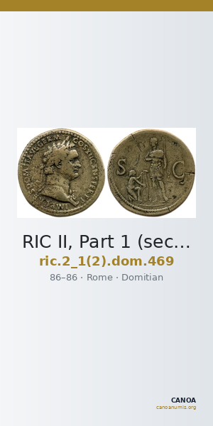 RIC II, Part 1 (second edition) Domitian 469 — CANOA