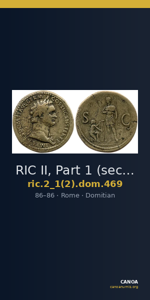 RIC II, Part 1 (second edition) Domitian 469 — CANOA