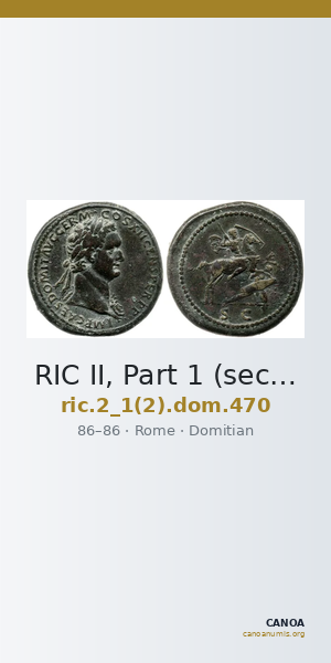 RIC II, Part 1 (second edition) Domitian 470 — CANOA