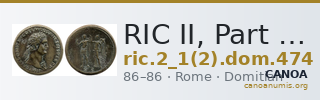 RIC II, Part 1 (second edition) Domitian 474 — CANOA