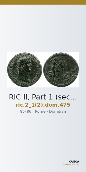 RIC II, Part 1 (second edition) Domitian 475 — CANOA