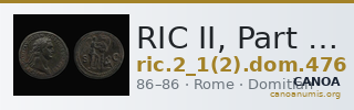 RIC II, Part 1 (second edition) Domitian 476 — CANOA