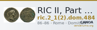 RIC II, Part 1 (second edition) Domitian 484 — CANOA