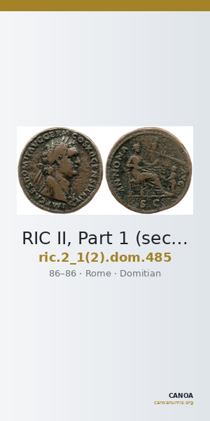 RIC II, Part 1 (second edition) Domitian 485 — CANOA