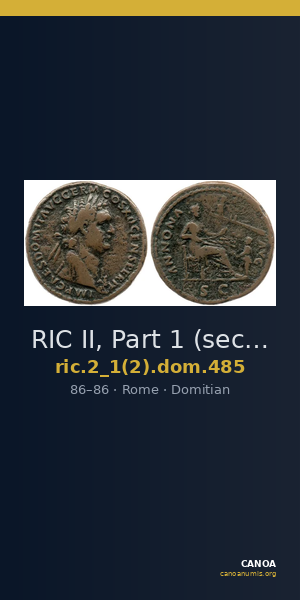 RIC II, Part 1 (second edition) Domitian 485 — CANOA