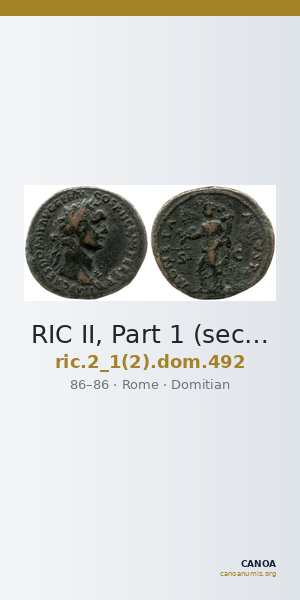 RIC II, Part 1 (second edition) Domitian 492 — CANOA