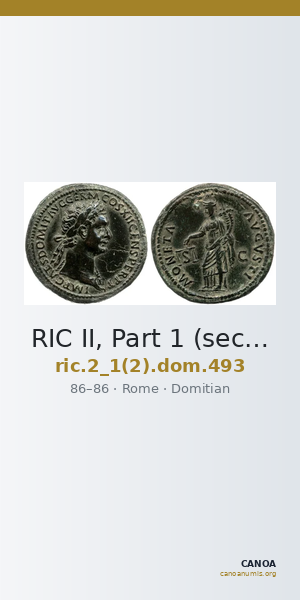 RIC II, Part 1 (second edition) Domitian 493 — CANOA