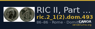 RIC II, Part 1 (second edition) Domitian 493 — CANOA