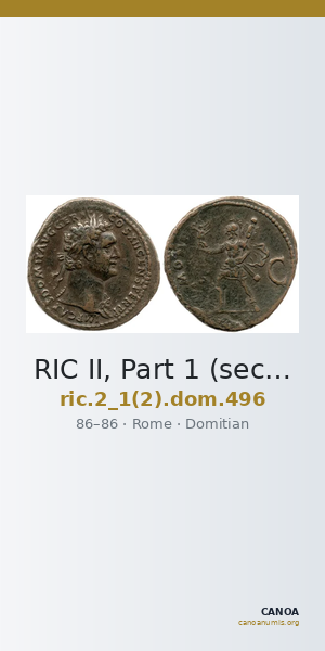RIC II, Part 1 (second edition) Domitian 496 — CANOA