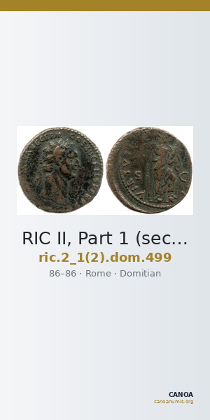 RIC II, Part 1 (second edition) Domitian 499 — CANOA