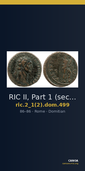 RIC II, Part 1 (second edition) Domitian 499 — CANOA