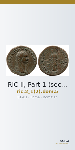 RIC II, Part 1 (second edition) Domitian 5 — CANOA