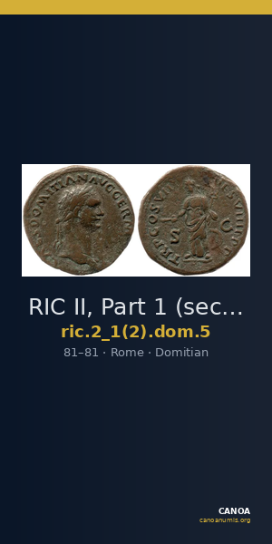 RIC II, Part 1 (second edition) Domitian 5 — CANOA