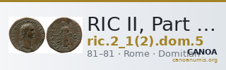 RIC II, Part 1 (second edition) Domitian 5 — CANOA