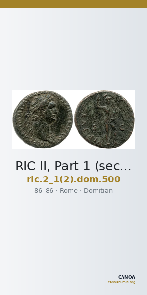 RIC II, Part 1 (second edition) Domitian 500 — CANOA