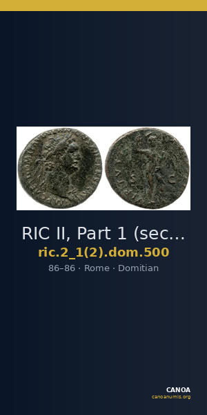 RIC II, Part 1 (second edition) Domitian 500 — CANOA