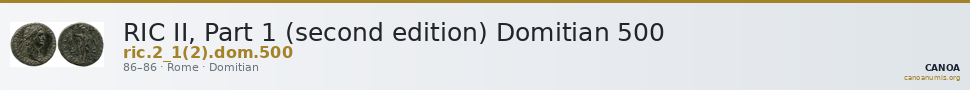 RIC II, Part 1 (second edition) Domitian 500 — CANOA
