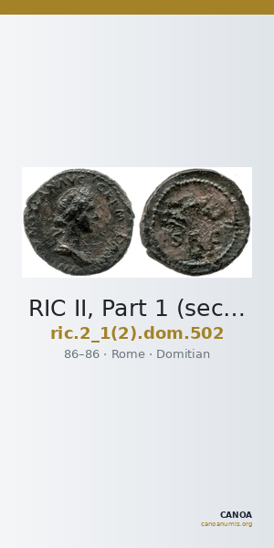 RIC II, Part 1 (second edition) Domitian 502 — CANOA