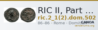 RIC II, Part 1 (second edition) Domitian 502 — CANOA
